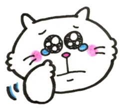 Japanese white cat 2 sticker #12830861