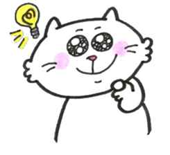 Japanese white cat 2 sticker #12830865