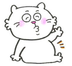 Japanese white cat 2 sticker #12830866