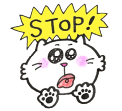 Japanese white cat 2 sticker #12830876