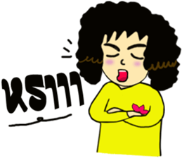 Miss curly hair sticker #12834397