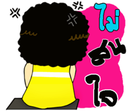 Miss curly hair sticker #12834403