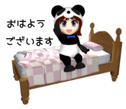 Sophia is wearing a panda suit sticker #12837899