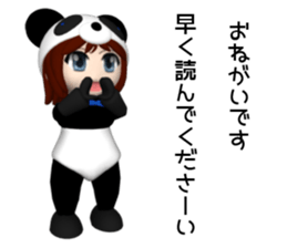 Sophia is wearing a panda suit sticker #12837901