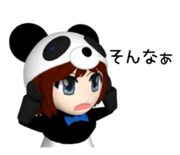 Sophia is wearing a panda suit sticker #12837904