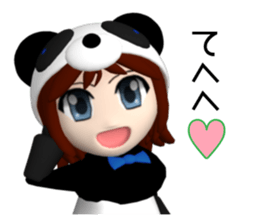 Sophia is wearing a panda suit sticker #12837910