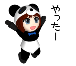 Sophia is wearing a panda suit sticker #12837912