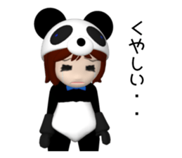 Sophia is wearing a panda suit sticker #12837913