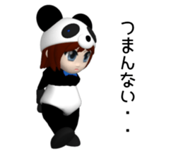 Sophia is wearing a panda suit sticker #12837914