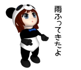 Sophia is wearing a panda suit sticker #12837919