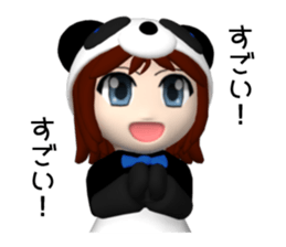 Sophia is wearing a panda suit sticker #12837920