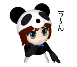 Sophia is wearing a panda suit sticker #12837921