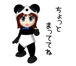 Sophia is wearing a panda suit sticker #12837923