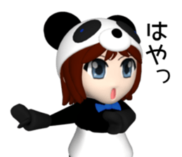 Sophia is wearing a panda suit sticker #12837924