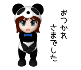 Sophia is wearing a panda suit sticker #12837929