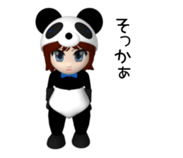 Sophia is wearing a panda suit sticker #12837930