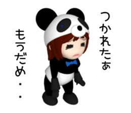 Sophia is wearing a panda suit sticker #12837932