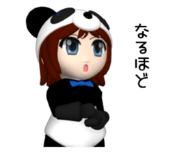 Sophia is wearing a panda suit sticker #12837933