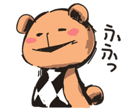 Negative and cute bear sticker #12840392