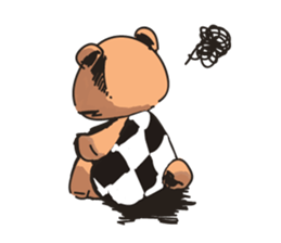 Negative and cute bear sticker #12840398