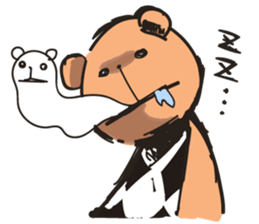 Negative and cute bear sticker #12840427