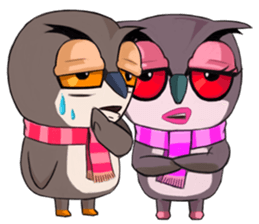 Owl couple sticker #12841070