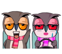 Owl couple sticker #12841071