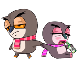 Owl couple sticker #12841079