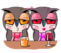Owl couple sticker #12841084