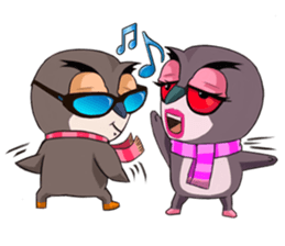 Owl couple sticker #12841088