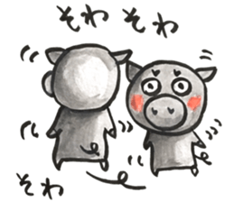 Black pig of Chelsea 3, hand-painted sticker #12842354