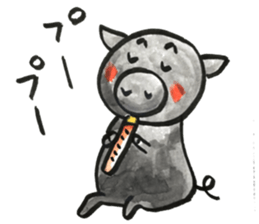 Black pig of Chelsea 3, hand-painted sticker #12842360