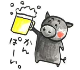 Black pig of Chelsea 3, hand-painted sticker #12842362