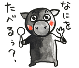 Black pig of Chelsea 3, hand-painted sticker #12842371