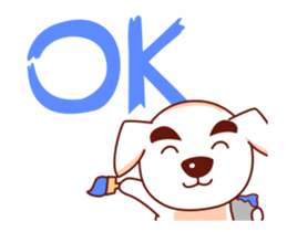 Jacob the White Puppy sticker #12843845