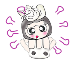 Hi! My name is Satoshi. Cat man sticker #12843972