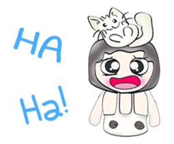 Hi! My name is Satoshi. Cat man sticker #12843973