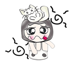 Hi! My name is Satoshi. Cat man sticker #12843974