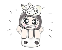 Hi! My name is Satoshi. Cat man sticker #12843975