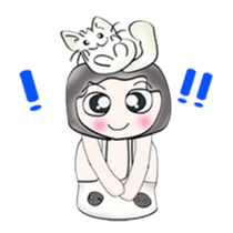 Hi! My name is Satoshi. Cat man sticker #12843976