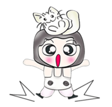 Hi! My name is Satoshi. Cat man sticker #12843979