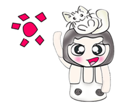 Hi! My name is Satoshi. Cat man sticker #12843982