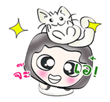 Hi! My name is Satoshi. Cat man sticker #12843984