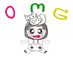 Hi! My name is Satoshi. Cat man sticker #12843989