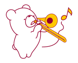 The bear."UGOKUMA" He plays a trombone. sticker #12845260