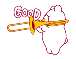 The bear."UGOKUMA" He plays a trombone. sticker #12845264