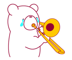 The bear."UGOKUMA" He plays a trombone. sticker #12845284