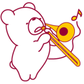 The bear."UGOKUMA" He plays a trombone.