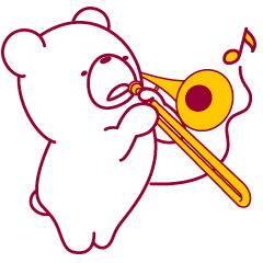 The bear."UGOKUMA" He plays a trombone.