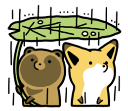 Raccoon dog & Fox 2 sticker #12846398